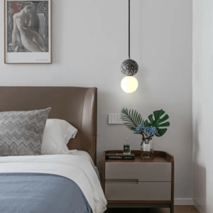 Suspension Design Pierre de Verre - Luminaire Moderne Élégant pour chambre à coucher adulte6