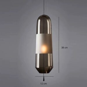 Suspension verre fumé louka gris