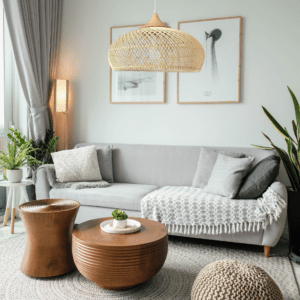 suspension fibre naturelle Anastasia beige 2