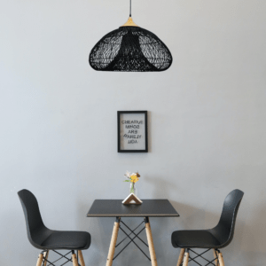 suspension fibre naturelle Sara Noire pour table Ă manger 2