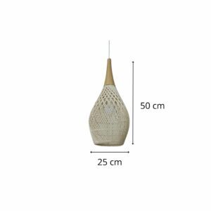suspension original rotin tressé Aya V beige 50 cm