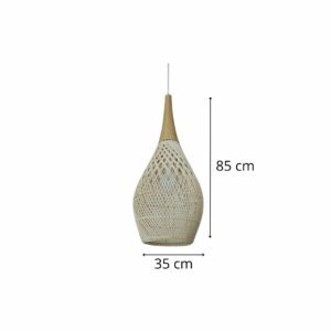 suspension original rotin tressé Aya V beige 85 cm