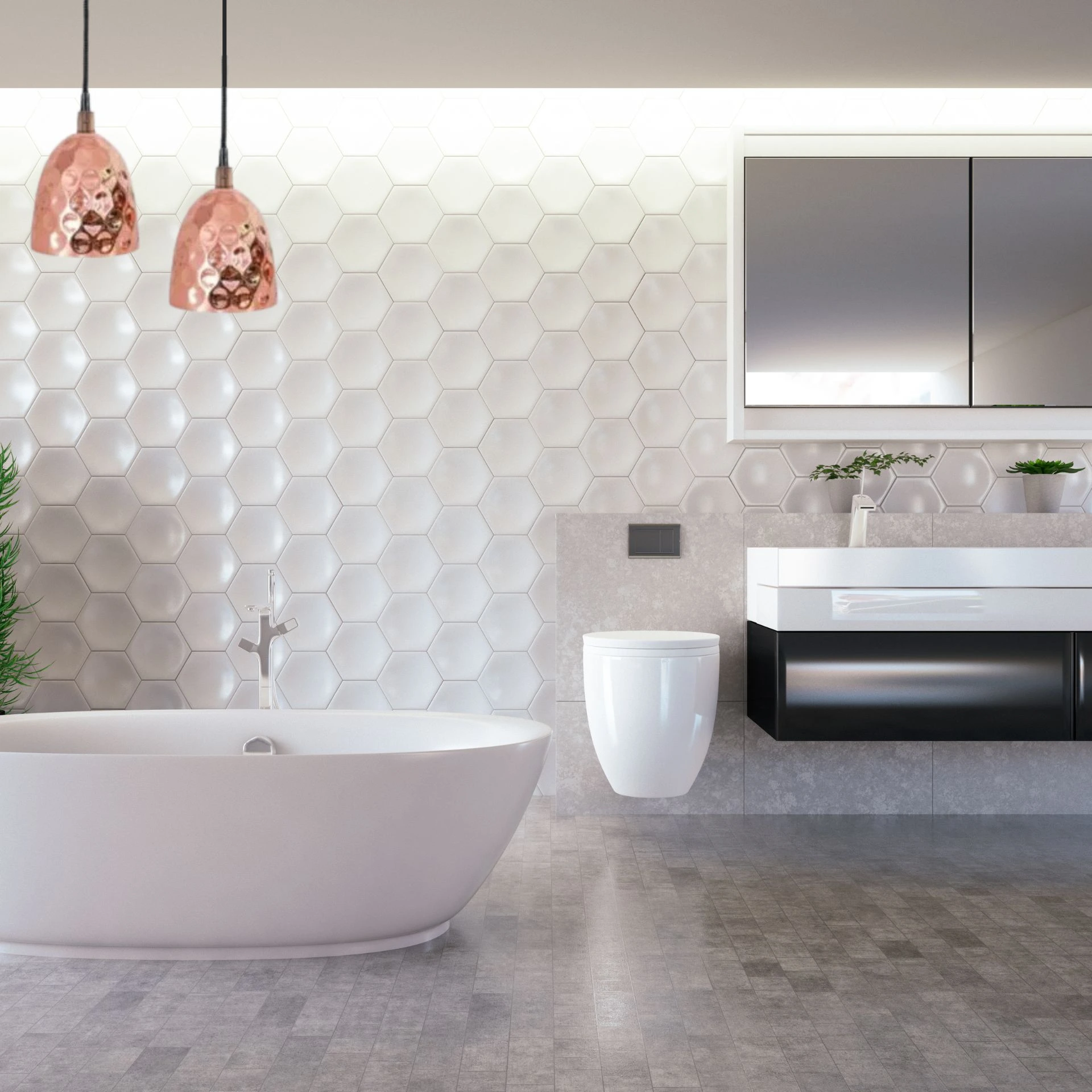Suspension Cuivre salle de bain