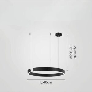 Suspension Noir métal V 40 cm