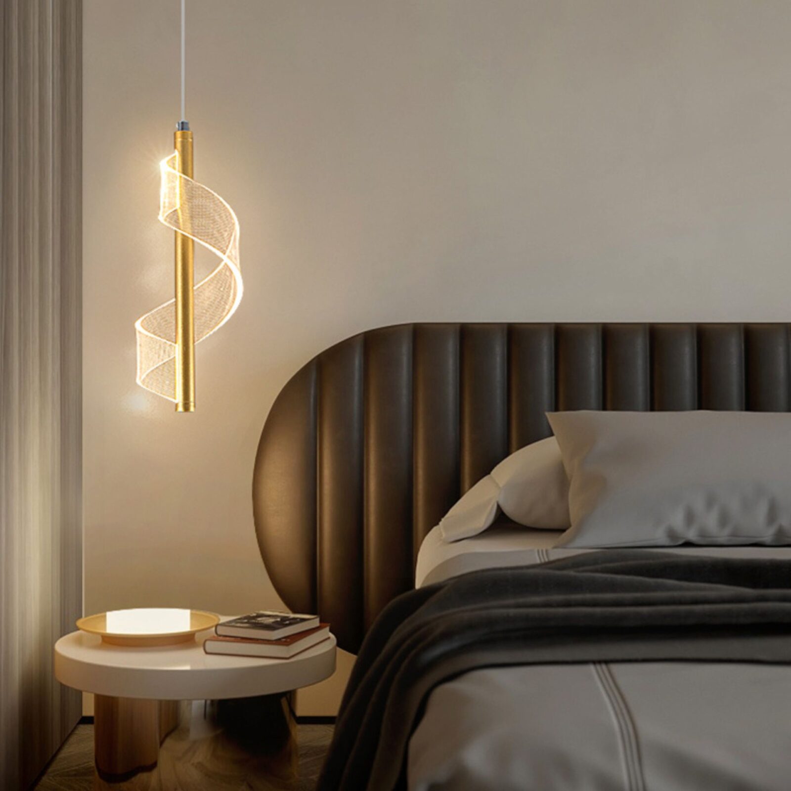Suspension luminaire design serpentin Jade 1