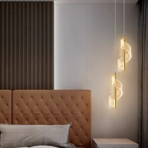 Suspension luminaire design serpentin Jade 3