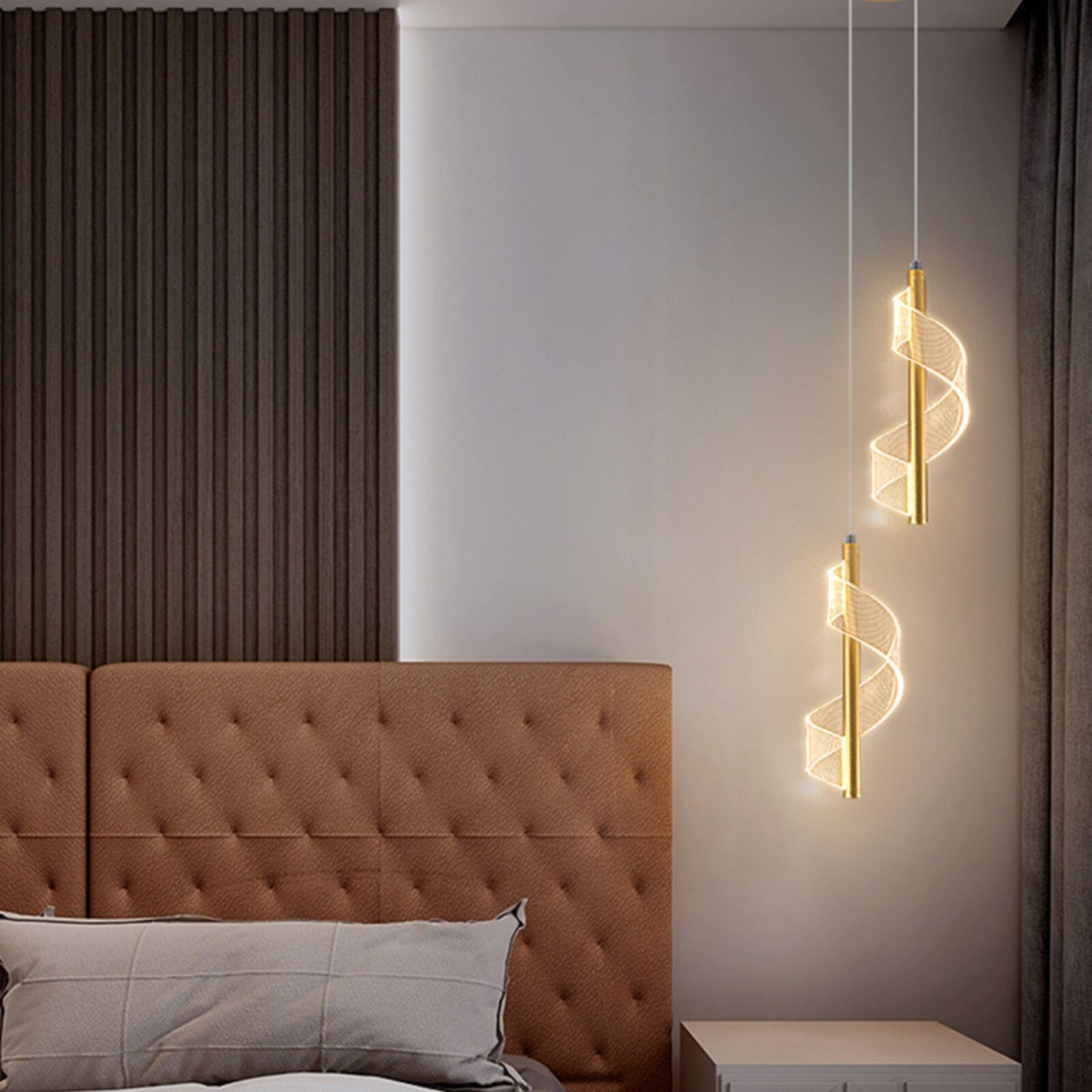 Suspension luminaire design serpentin Jade 3
