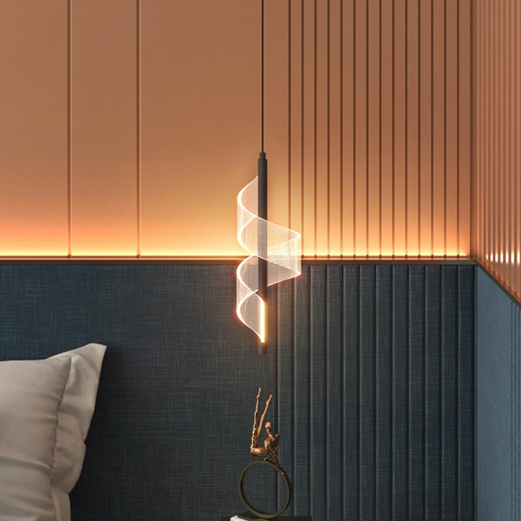 Suspension luminaire design serpentin Jade 6