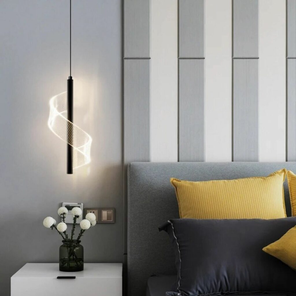Suspension luminaire design serpentin Jade 7