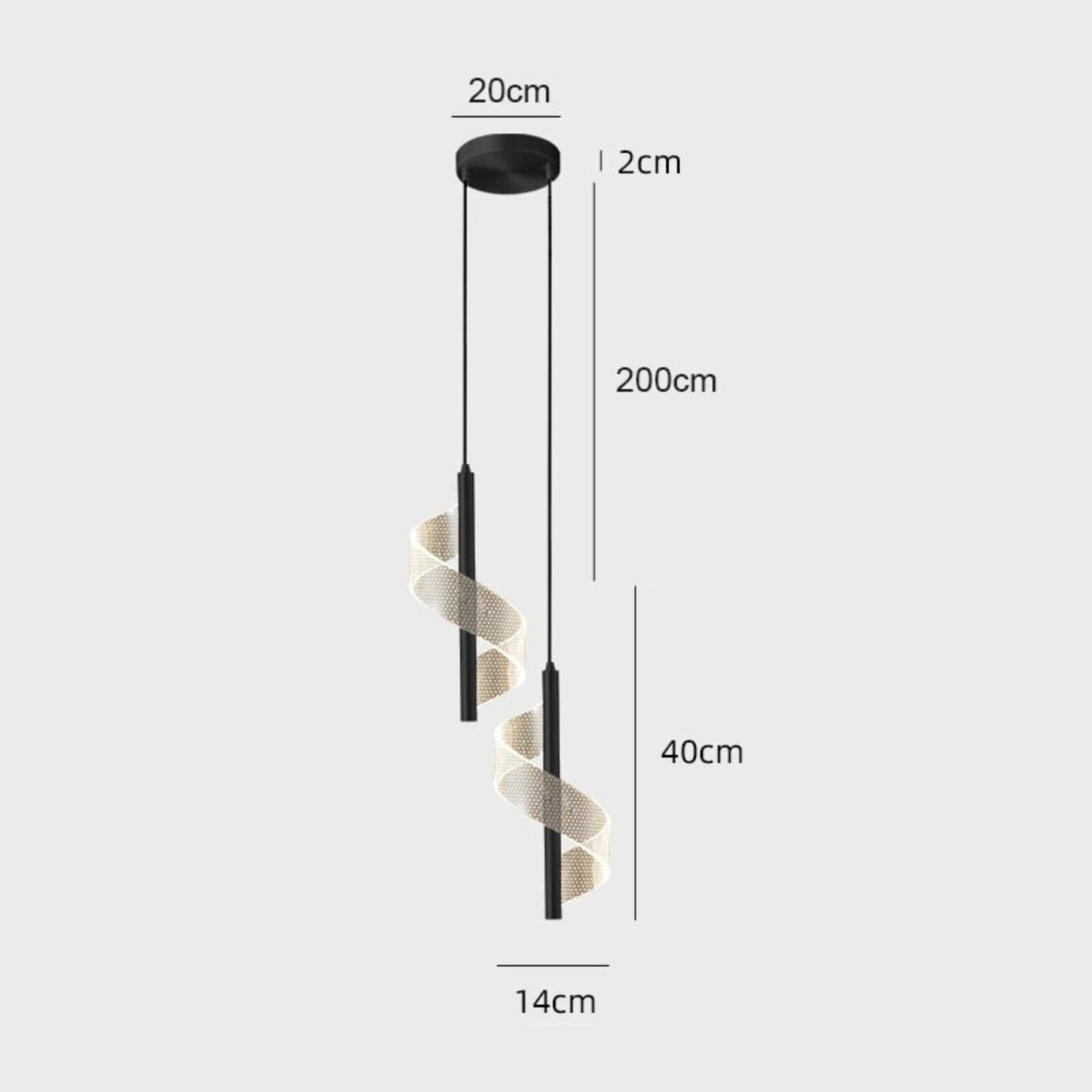Suspension luminaire duo serpentin Jade – Image 5