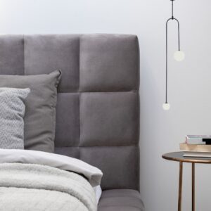 Boule Suspendue Noir avec tête de lit grise