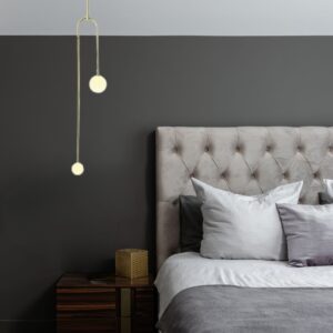 Boule Suspendue Noir dans chambre adulte