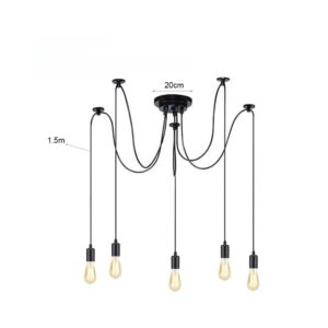 Lampe suspension araignée 5 têtes