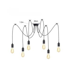 Lampe suspension araignée 6 têtes