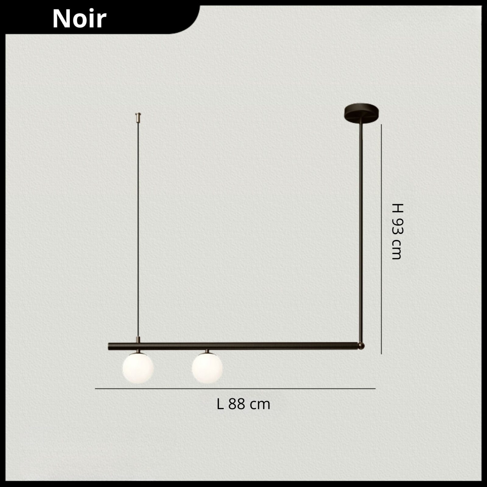 Suspension Cuisine Industrielle noir