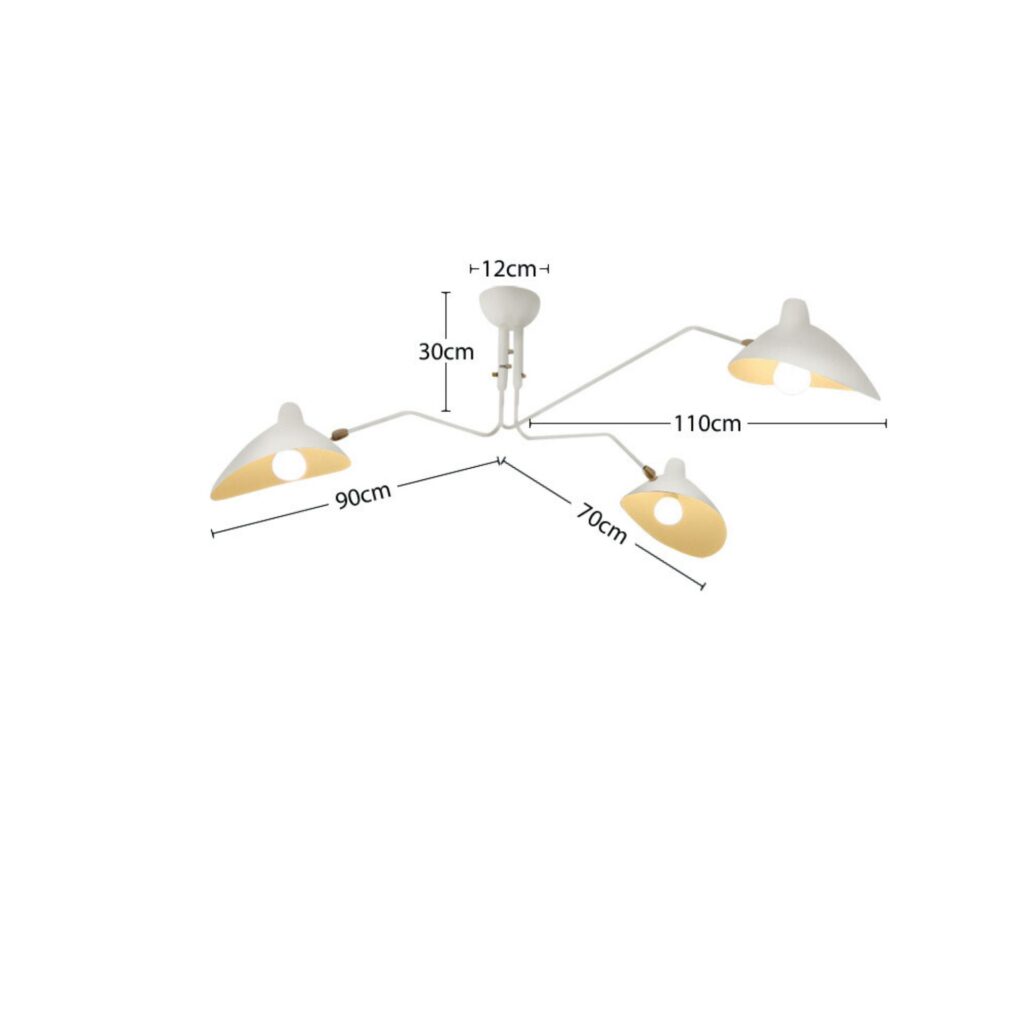 Suspension araignée 3 ampoules Blanc