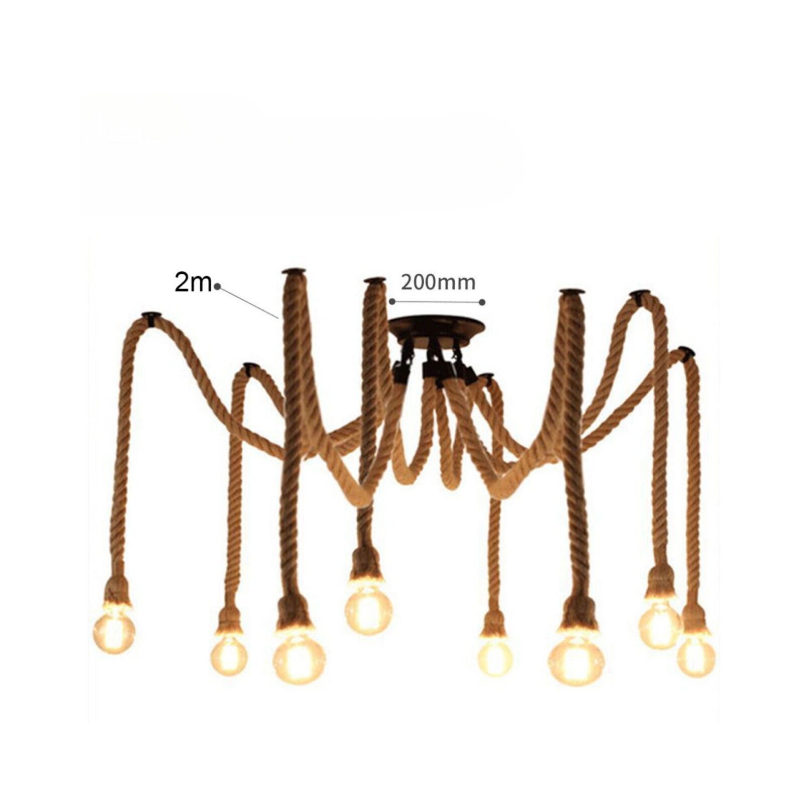 Suspension araigneÌe corde avec 8 tĂȘtes