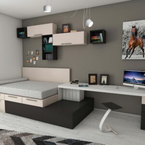 Suspension araignée noire dans chambre fille