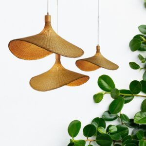 Suspension bambou cannage tressé 3 tailles