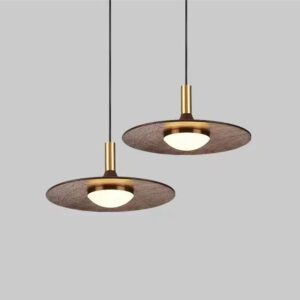 Suspension bois laiton double