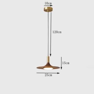 Suspension bois laiton diamètre 25cm