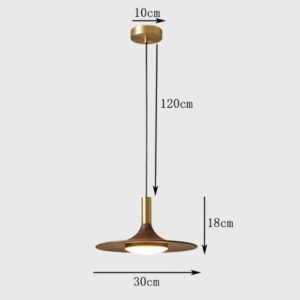 Suspension bois laiton diamètre 30cm