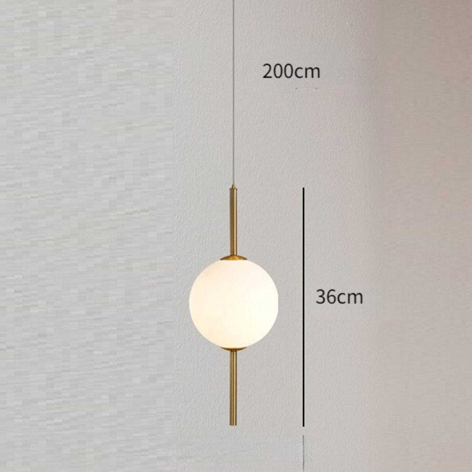 Suspension boule en verre V 1 bouleSuspension boule en verre V 1 boule