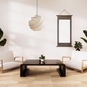 Suspension boule papier japonais dans salon design japonais