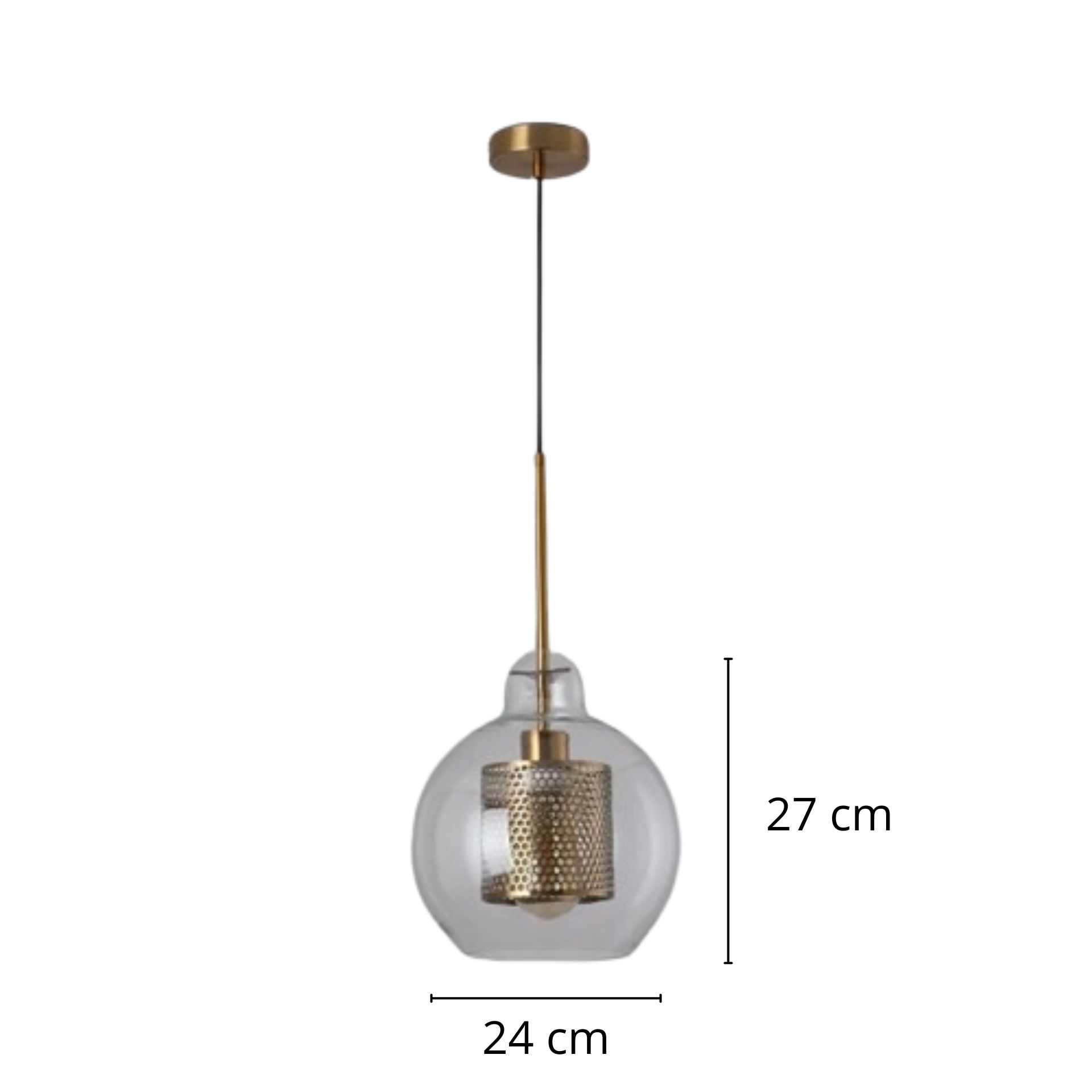 Suspension boule verre et mĂ©tal â Image 6