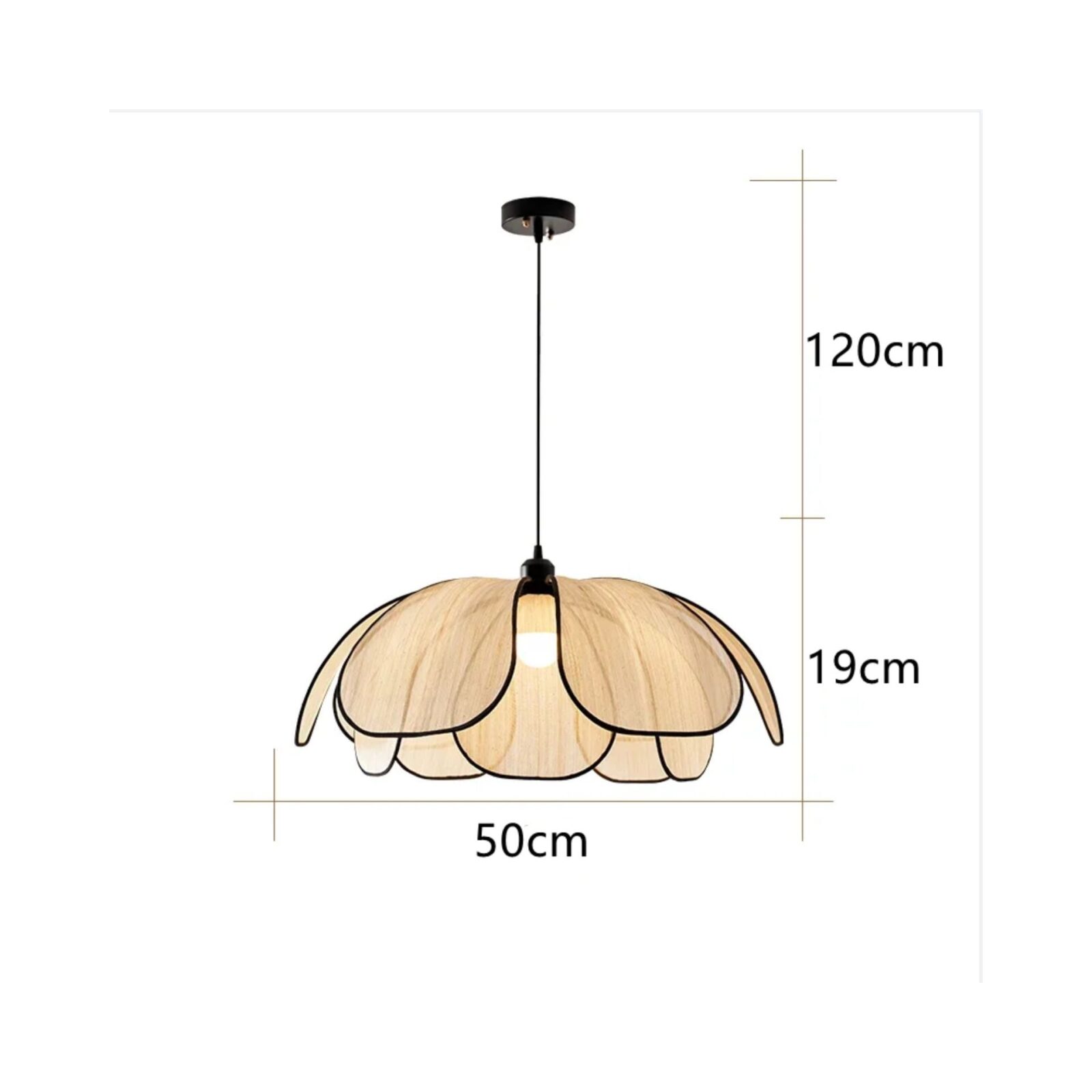 Suspension cannage pétale 50cm