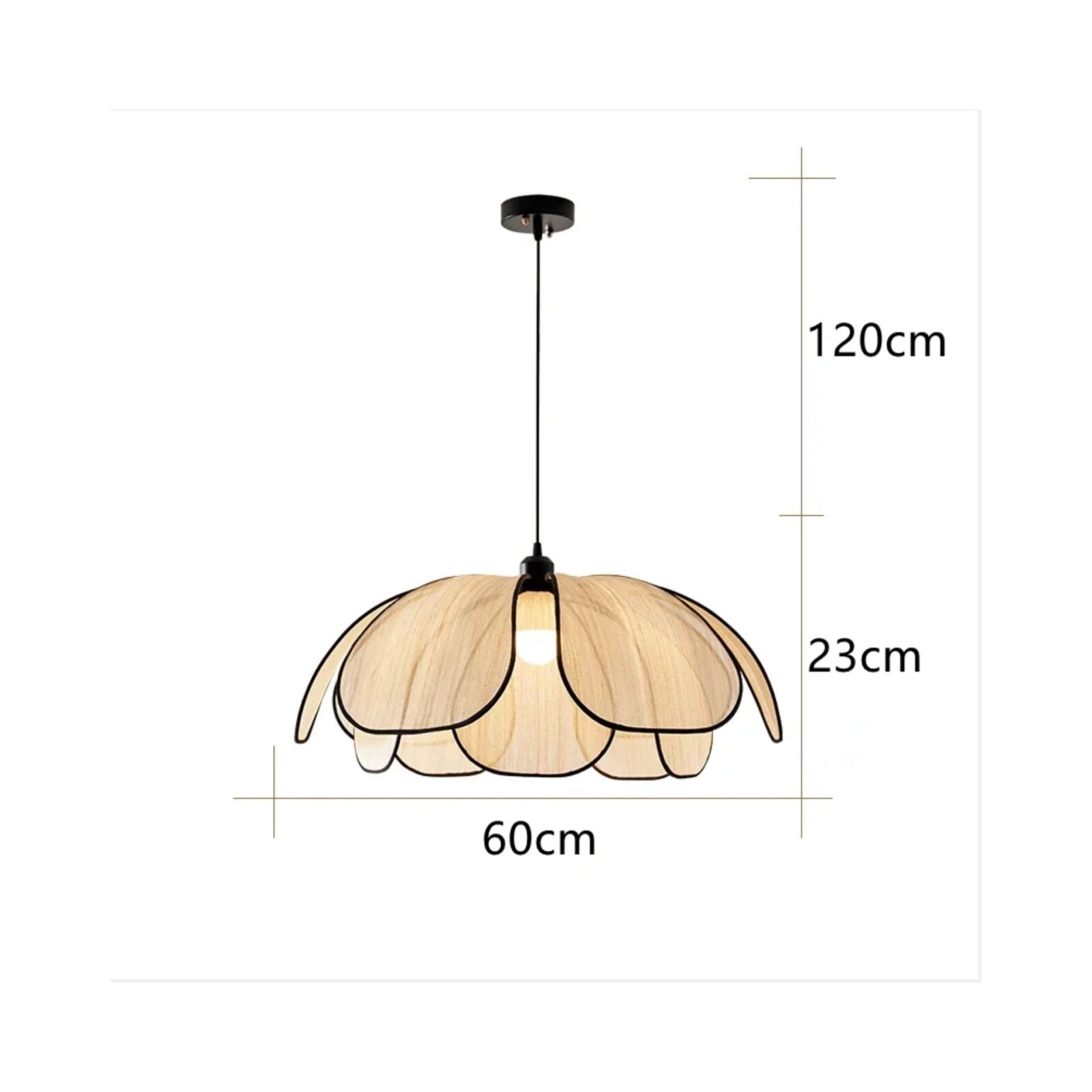 Suspension cannage pétale 60cm