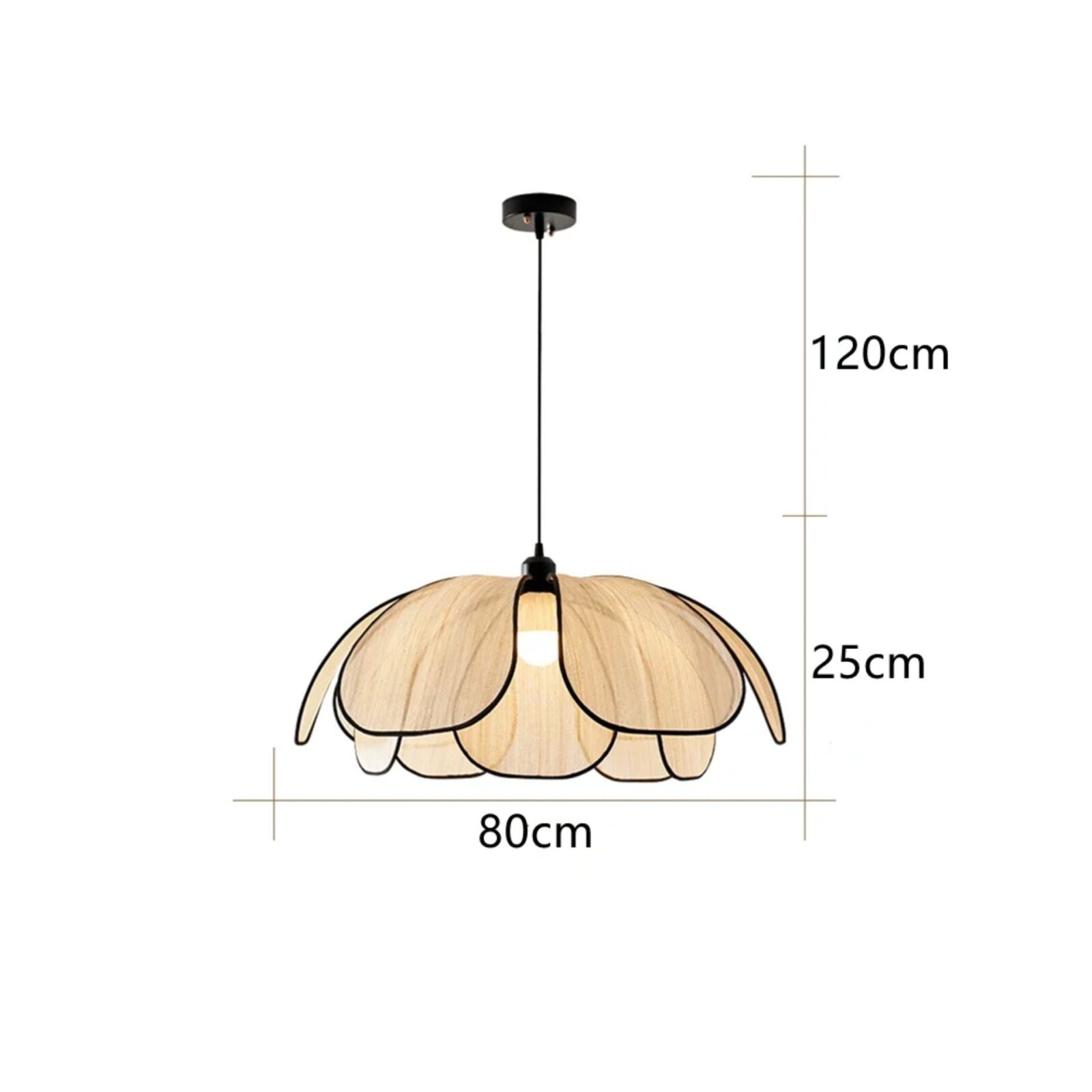 Suspension cannage pétale 80cm