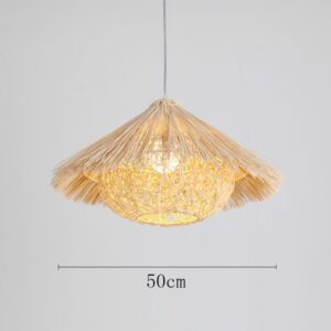 Suspension chapeau paille 50cm beige