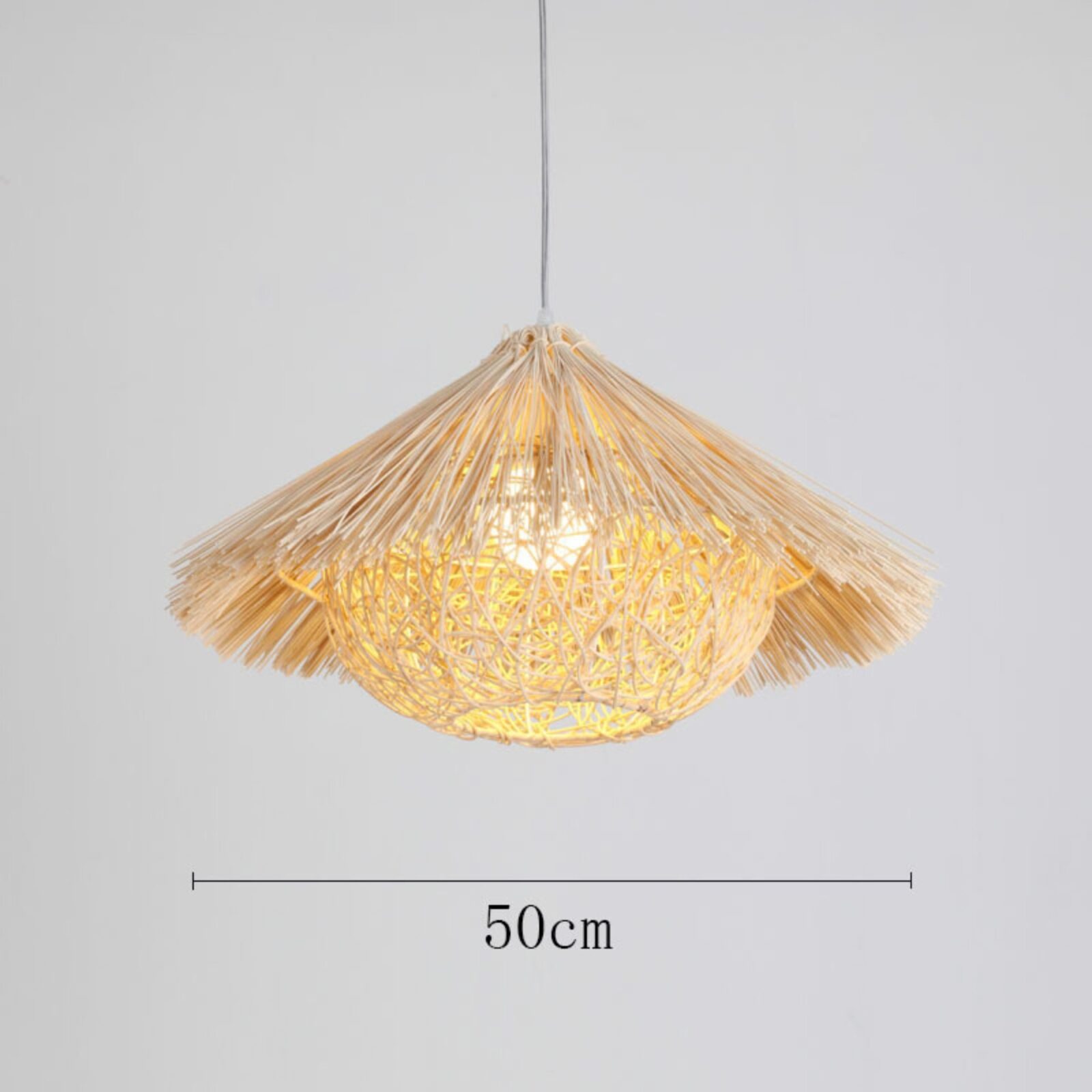 Suspension chapeau paille 50cm beige