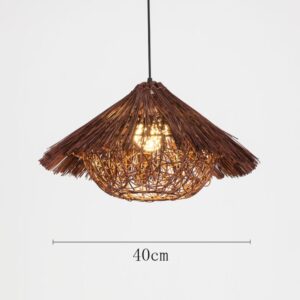 Suspension chapeau paille 40cm marron