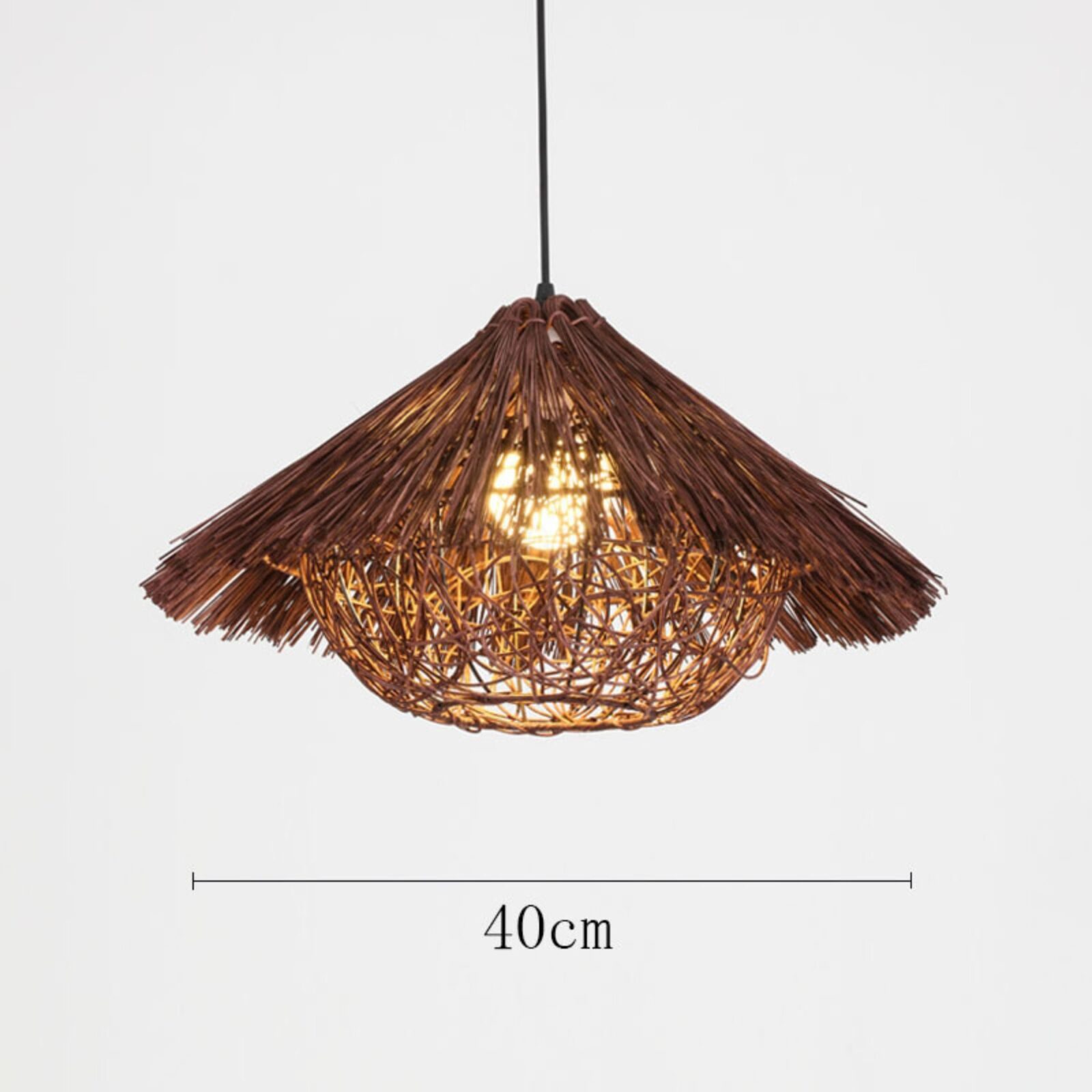 Suspension chapeau paille 40cm marron