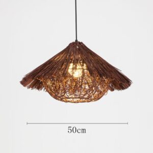 Suspension chapeau paille 50cm marron