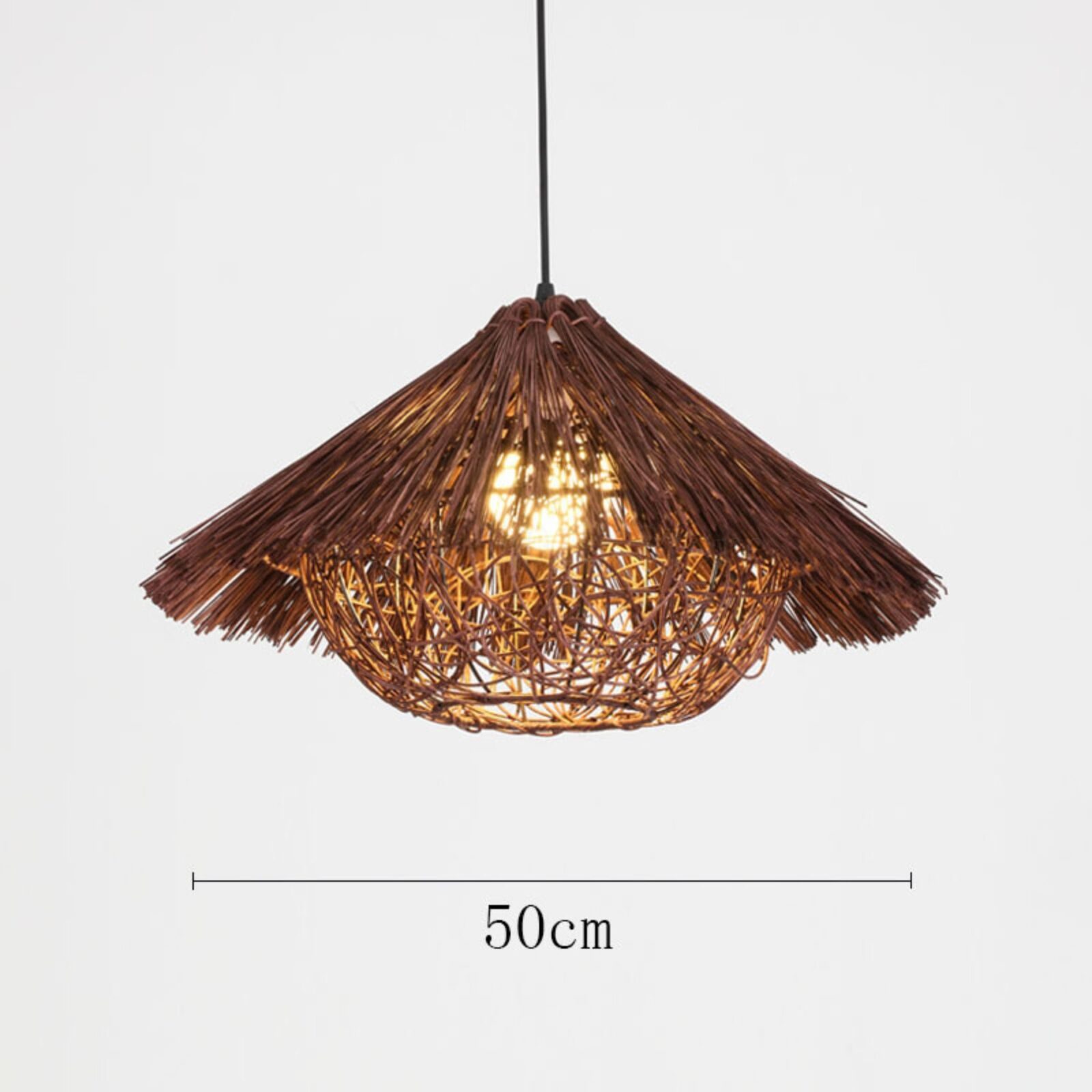 Suspension chapeau paille 50cm marron