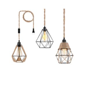 Suspension corde naturelle trois suspensions