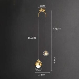 Suspension cristal doré V doré