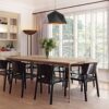 Suspension diamand dans salle à manger en bois