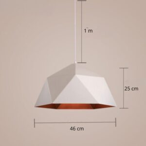 Suspension diamand v blanche 46 cm