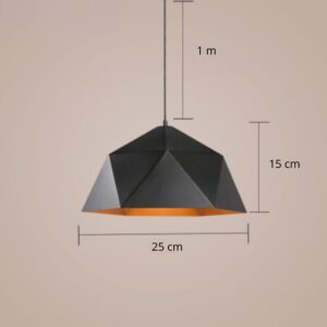 Suspension diamand v noir 25 cm