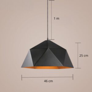 Suspension diamand v noir 46 cm