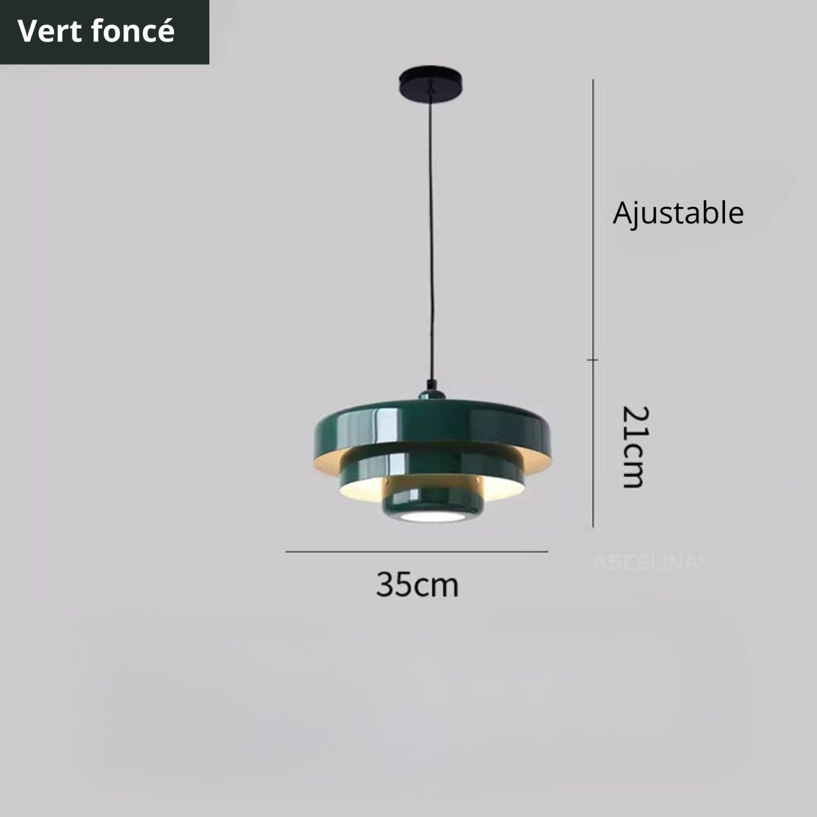 Suspension en Acier V vert foncé
