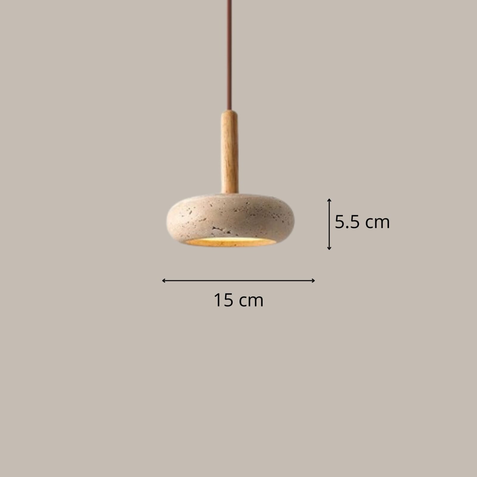 Suspension en pierre avec mesure