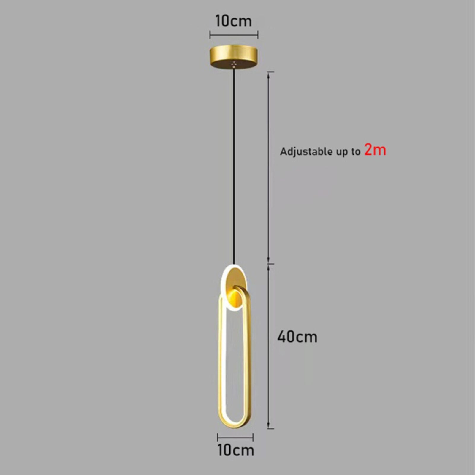 Suspension forme d'anneau doré