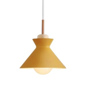 Suspension industrielle alu jaune