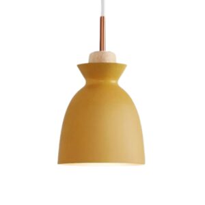 Suspension industrielle alu couleur V jaune moutarde