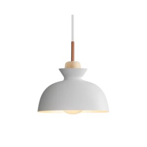 Suspension industrielle alu demi sphère V blanc